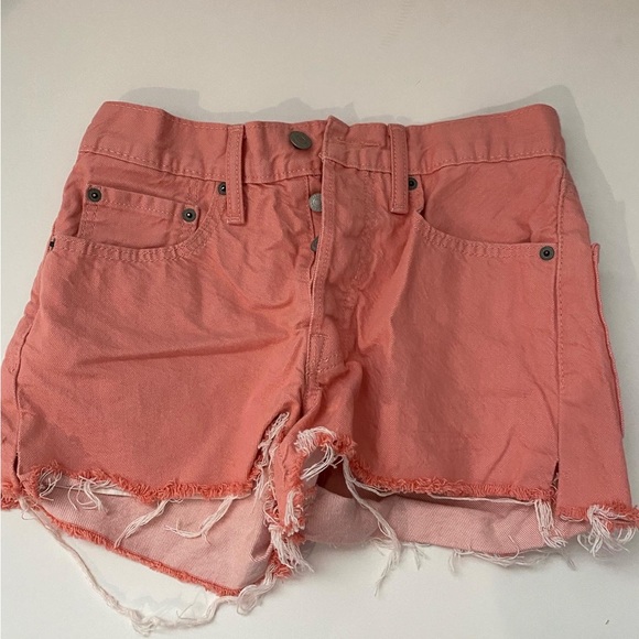 LEVI PEACH PINK JEAN SHORTS - Picture 1 of 2